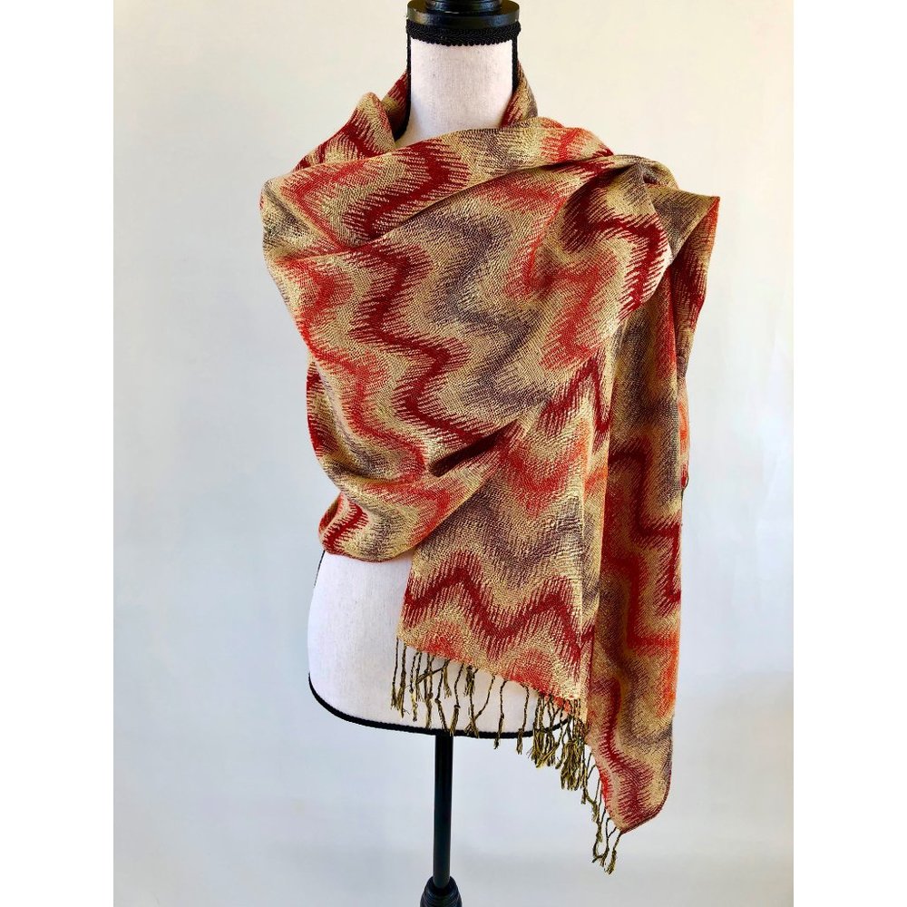 Glimmering flamestitch scarf or wrap